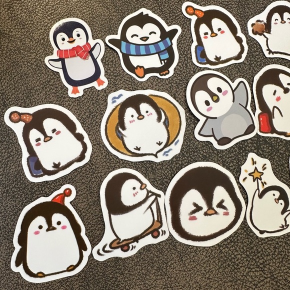 NEW Set of 14 penguin stickers - animal lovers - Arctic birds NWOT - Picture 2 of 4